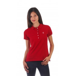 Polo classique rouge en coton piqué