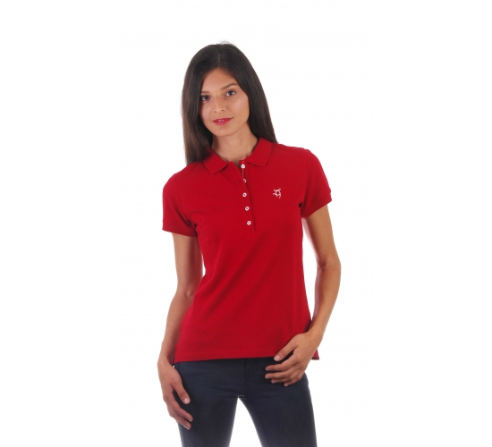 Polo classique rouge en coton piqué