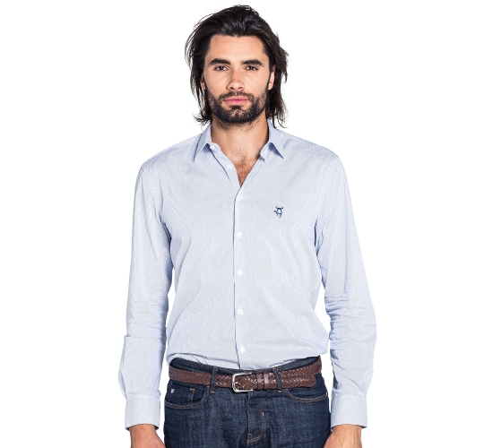 Chemise rayée bleu clair