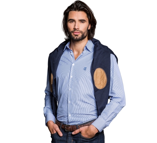 Chemise premium rayée bleu foncé