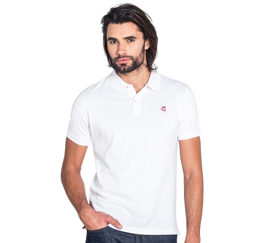 Polo classique blanc en coton piqué