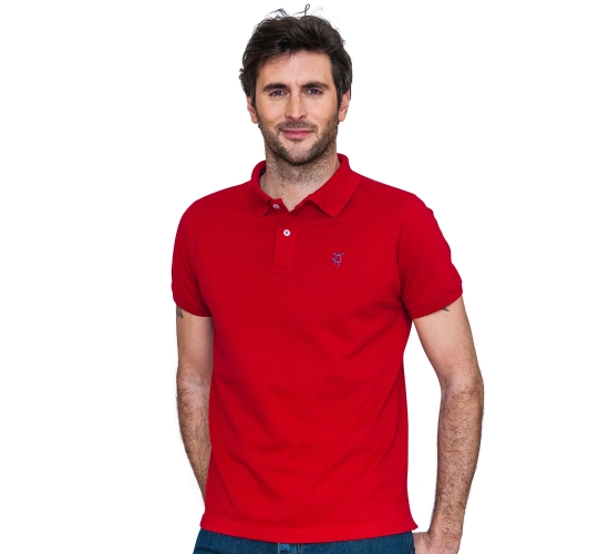 Polo classique rouge en coton piqué