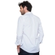 Chemise coupe droite blanche avec contrastes bleu