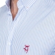 Chemise col boutonné coupe droite avec rayures larges bleu