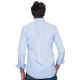 Chemise col boutonné coupe droite avec rayures larges bleu