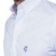 Chemise col boutonné coupe droite avec rayures fines bleu