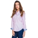 Chemise avec rayures rouges fines et contrastes fleuries