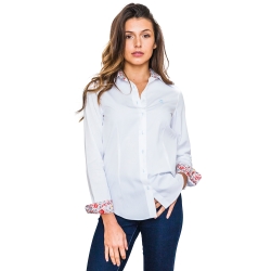 Chemise blanche avec contrastes fleuris