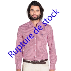 Chemise cintrée à carreaux Vichy rouge