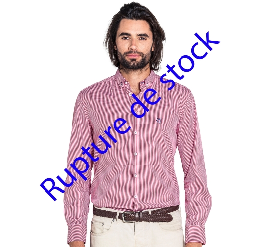 Chemise cintree a carreaux Vichy rouge