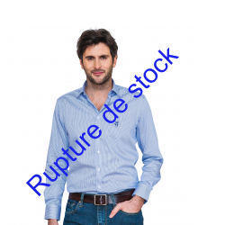 Chemise cintrée à carreaux Vichy bleu clair